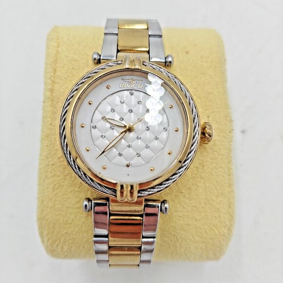 Invicta Accessories - Invicta Bolt Two-Tone Quartz Watch Gold Silver Bracelet Diamond Dial EUC Working